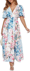 Women's Summer Floral Maxi Dress Spring Wedding Guest Dress 2026