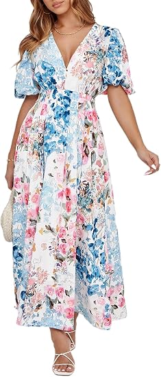 Women's Summer Floral Maxi Dress Spring Wedding Guest Dress 2026